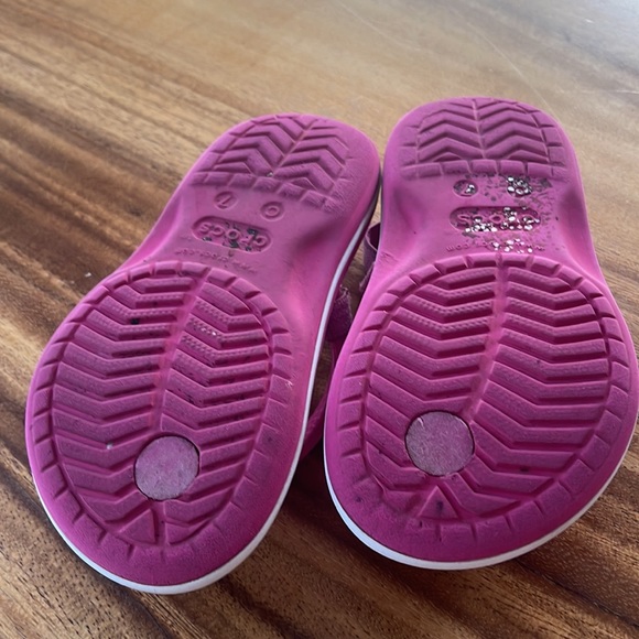 Kids Croc Sandals Flip Flop Pink Toddler Girls sz 8 - Picture 6 of 6